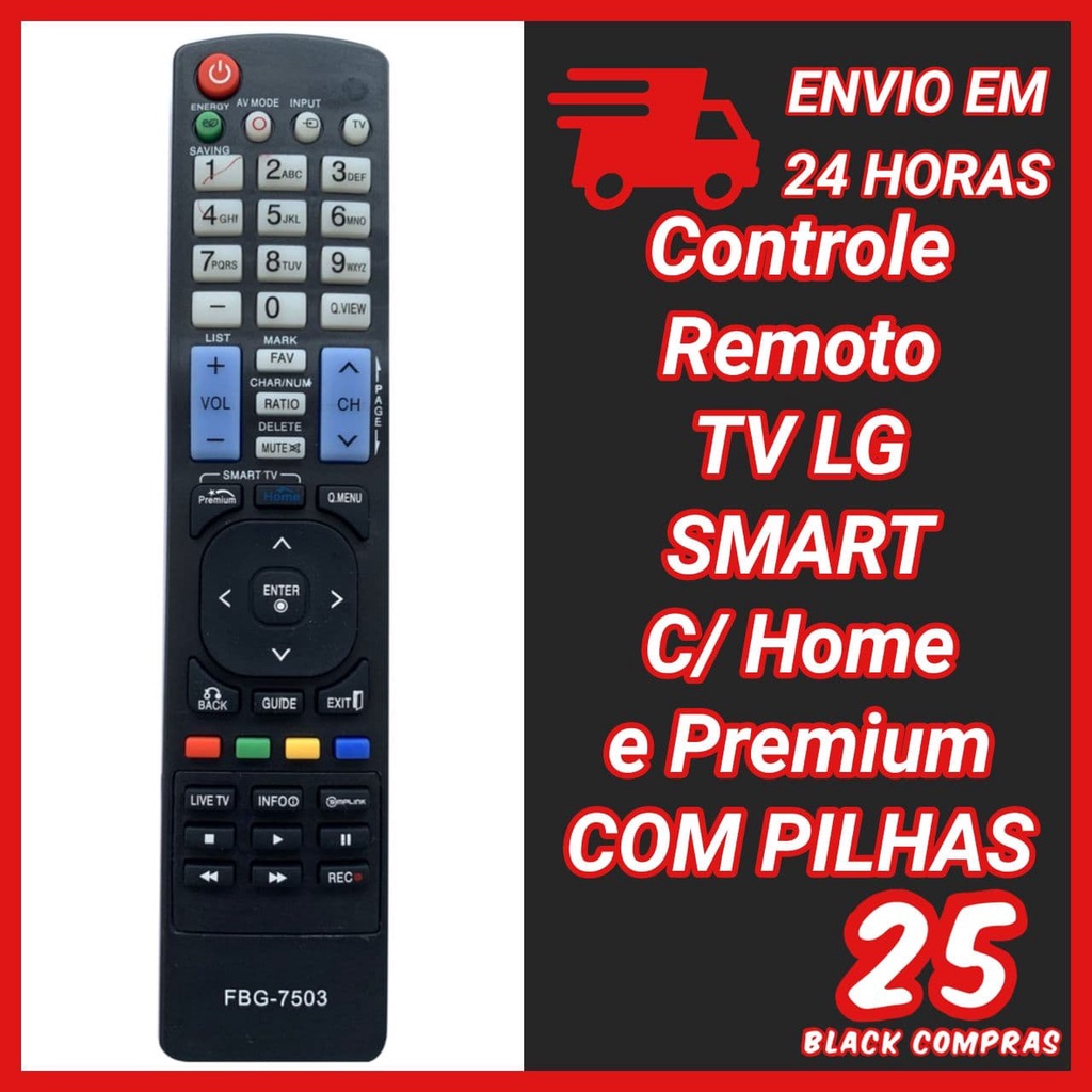 Controle Remoto Para Tv Aoc Com Botão Netflix Led Smart Novo SKY-8050 /  LE-7463 / VC-A8203 - Controle Remoto para Tv - Magazine Luiza