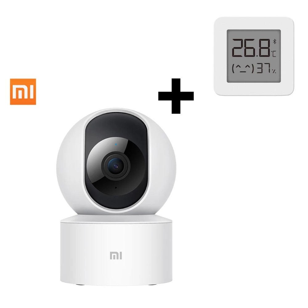 Câmera Babá Eletrônica Xiaomi 360° + Sensor De Umidade Temperatura