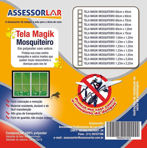 Tela Magik Mosquiteiro Janelas  120x100  150x100   0,60x60