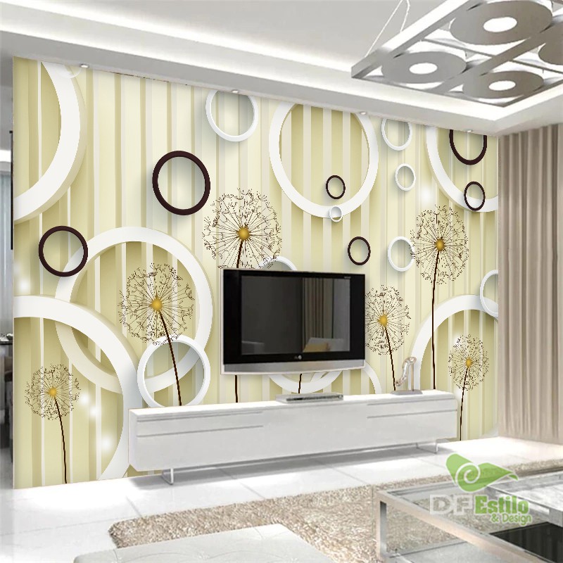 Papel de Parede 3D Design Geométrico Lançamento Moderno Quarto e Sala Adesivo Autocolante