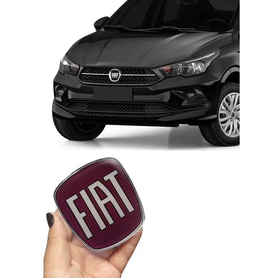 Aplique Fiat Vermelho Para Emblema Da Grade Dianteira Cronos