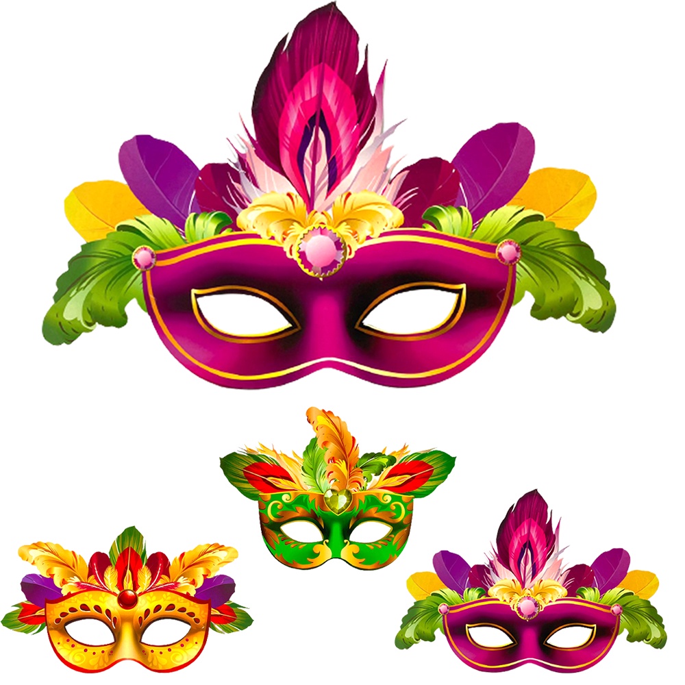 Kit 04 Enfeite Mural Carnaval Máscara Decoração Parede Festa Shopee