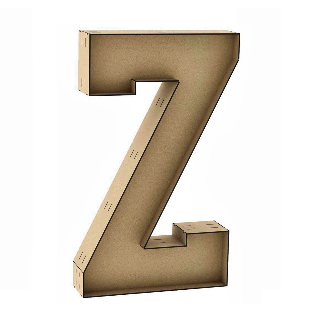 Letra Caixa Z 30cm MDF Decoração Festa Nome Palavra Número
