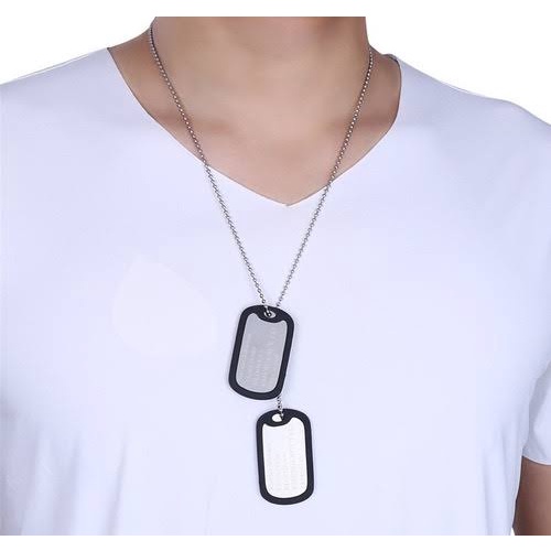 Corrente Militar DogTag de Aço / 60cm em Oferta na Shopee