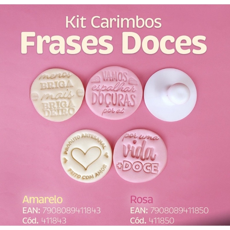 carimbo para pirulito pão de mel 5 cm grande frases doces 4 peças Blue Star - Home & Living