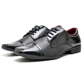 Sapato Social Dubuy Preto Verniz Masculino Brilhoso 707FG