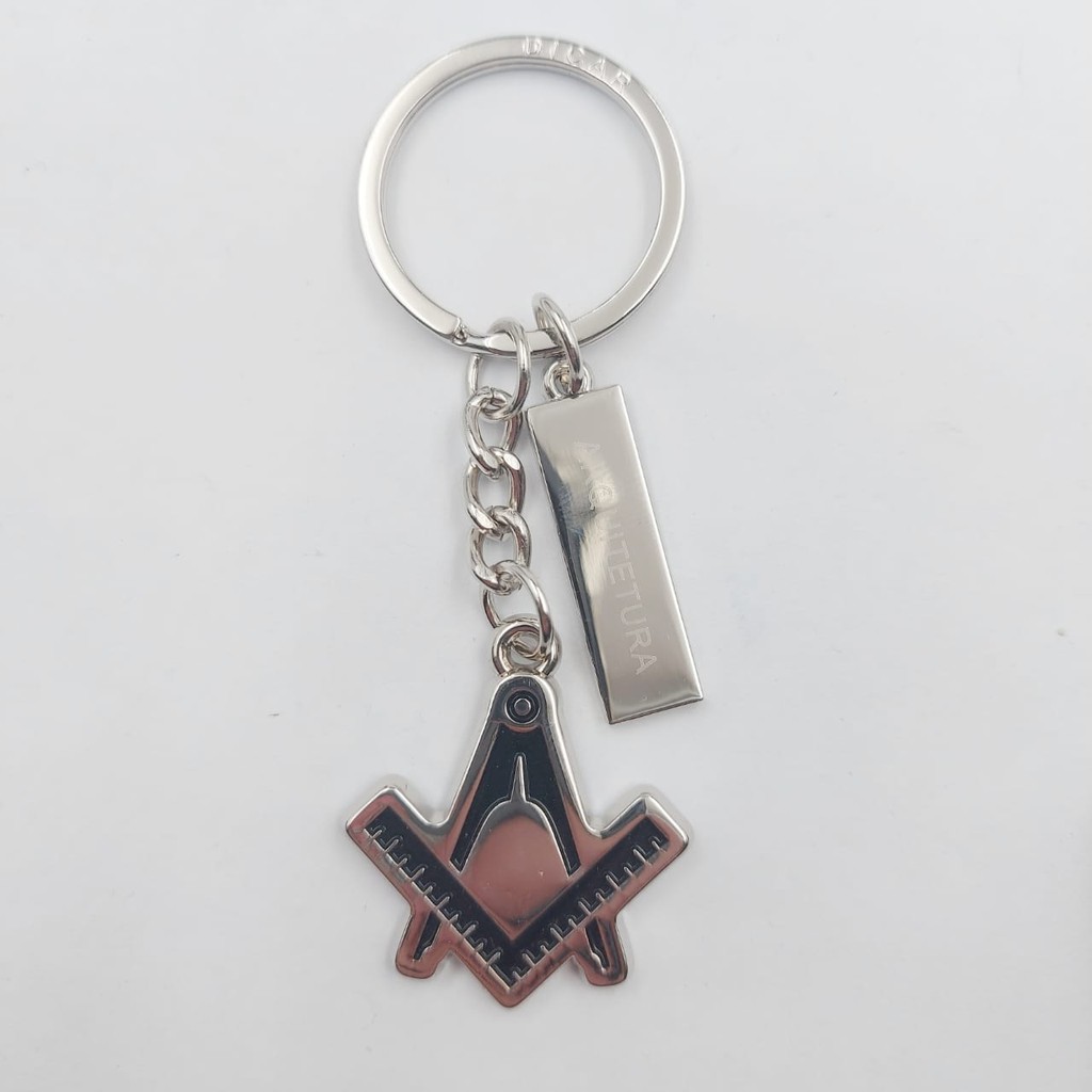 Chaveiro de Metal Profissão Arquitetura 9Cm Chaveiro Arquitetura com plaquinha personalizada