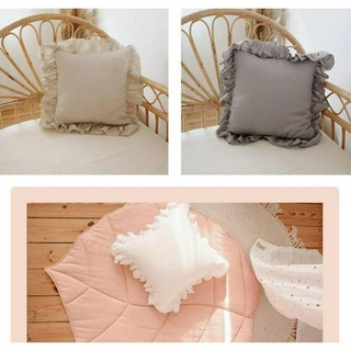 Kit 4 Capas De Almofadas Decorativas Com Detalhes Em Babadinho 45x45