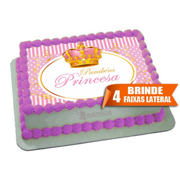 Papel arroz para Bolo Coroa Princesa 20x30cm