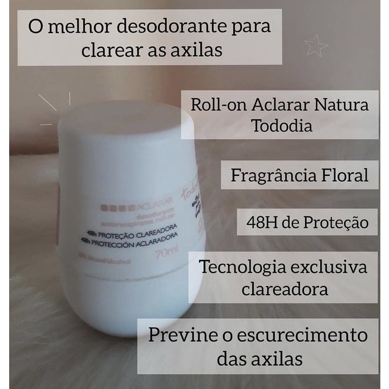 Aclarar Desodorante Antitranspirante Roll on Natura Tododia | Shopee Brasil