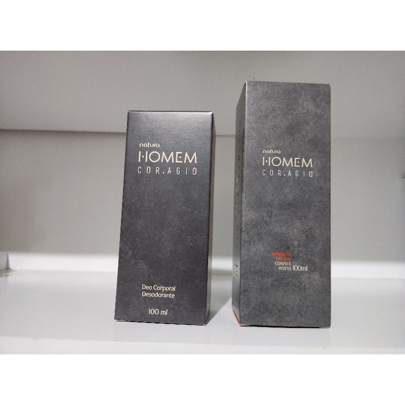 Natura Homem Coragio Desodorante Spray 100ml + 1 sabonete líquido corpo ...