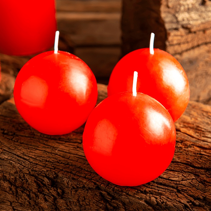 3 Vela Bola Vermelha Round Natal em Oferta na Shopee