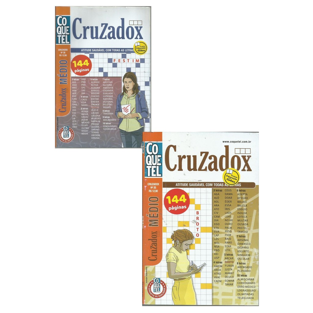 Kit 2 Revistas Livros Cruzadox Coquetel (144 Páginas Cada) com brinde em Oferta na Shopee