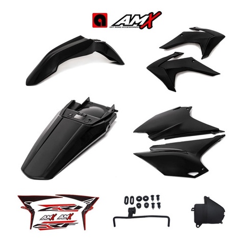 Kit De Plástico para crf 230 08/21 completo Amx Preto Crf 230 2008 - 2021 Com Adesivo modelo 2015 original roupa crf230f