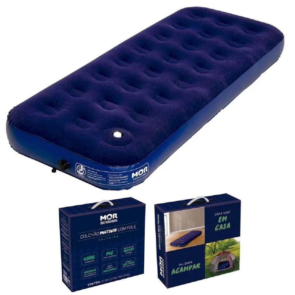 Colchão Inflável Multiuso Com Fole Para Solteiro 009071 Mor em Oferta na Shopee