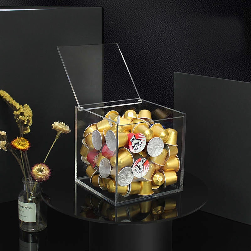 Caixa Porta Cápsulas Display Acrílico Premium Top Nespresso Dolce Gusto Três corações