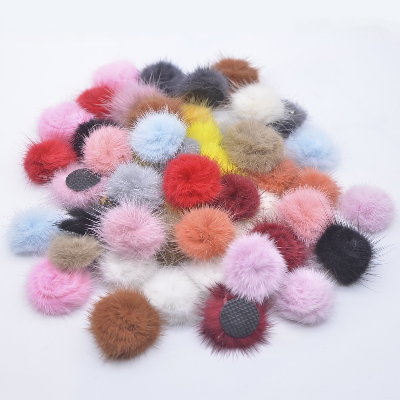 10Pcs 30mm Mink Plush Ball with Botton Gasket for DIY Headwear Hairclip Bow Accessory Handmade Cloth Hat Shoe Decor em Oferta na Shopee