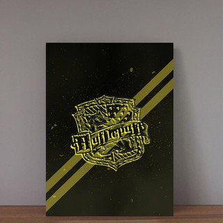 Quadro Placa Decorativa A Kit Com Lufa Lufa Casa Hufflepuff Hogwarts