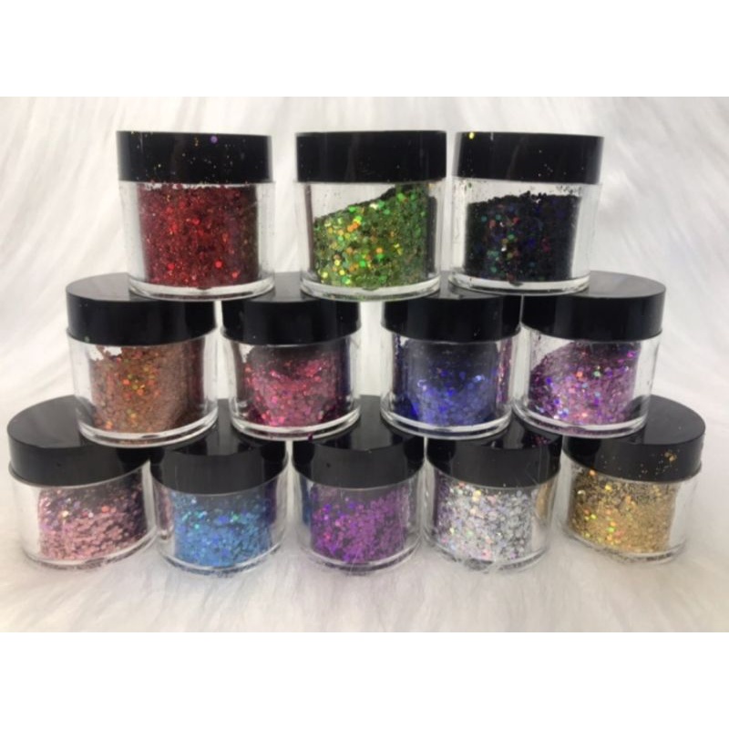 Glitter kit com 12 potinho Glitter  Flocado