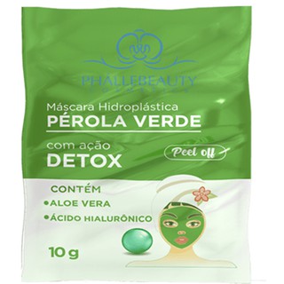 Máscara Facial Hidraplástica Pérola Verde PhálleBeauty PH0514 em Oferta na Shopee
