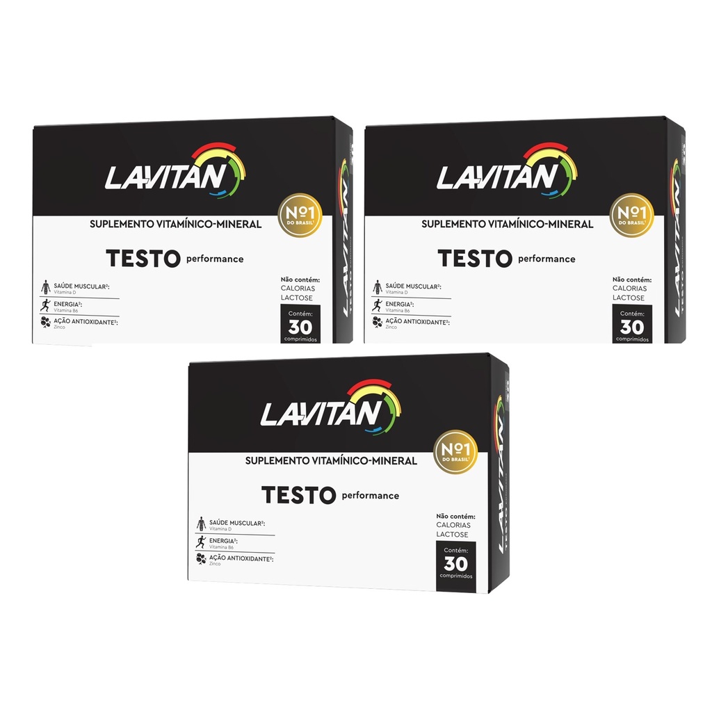 Kit com 3 - Lavitan Testo Performance Cimed com 30 Comprimido