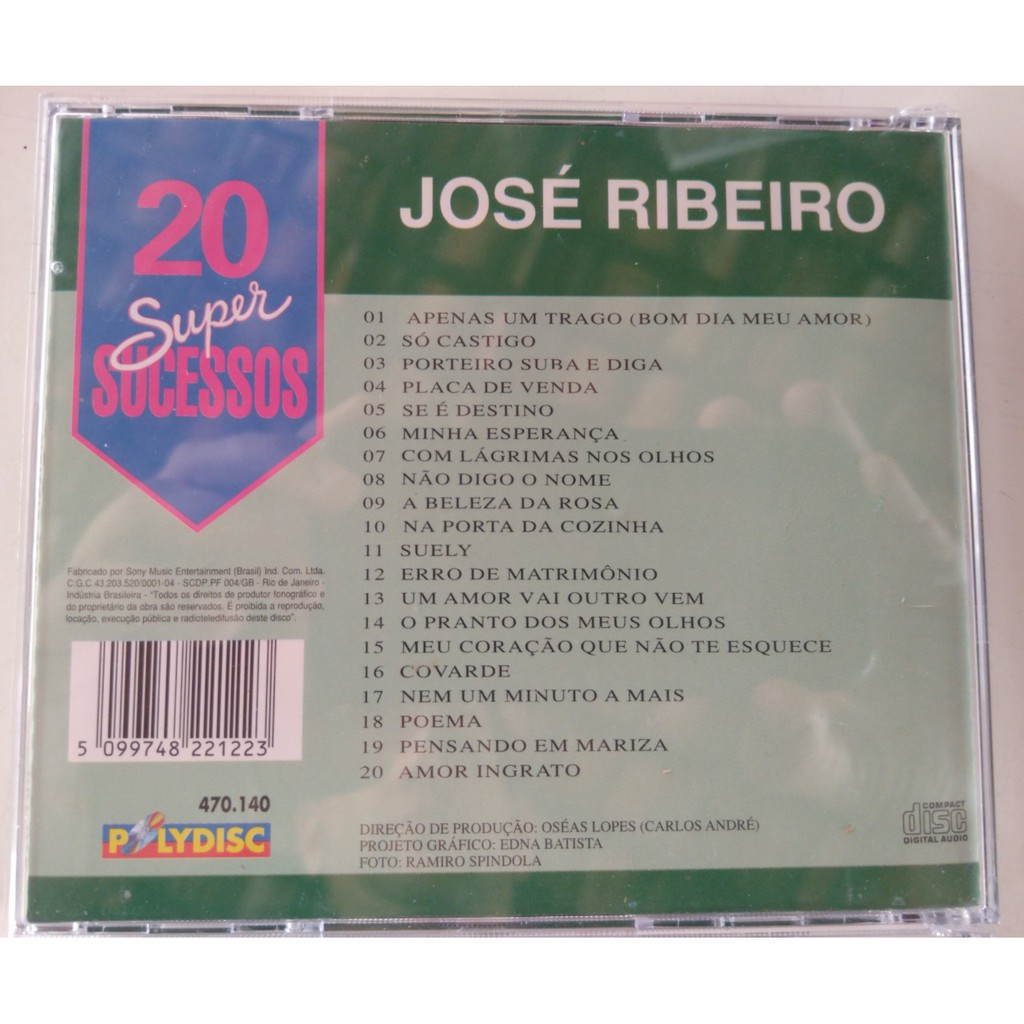 Cd José Ribeiro - 20 Super Sucessos | Shopee Brasil