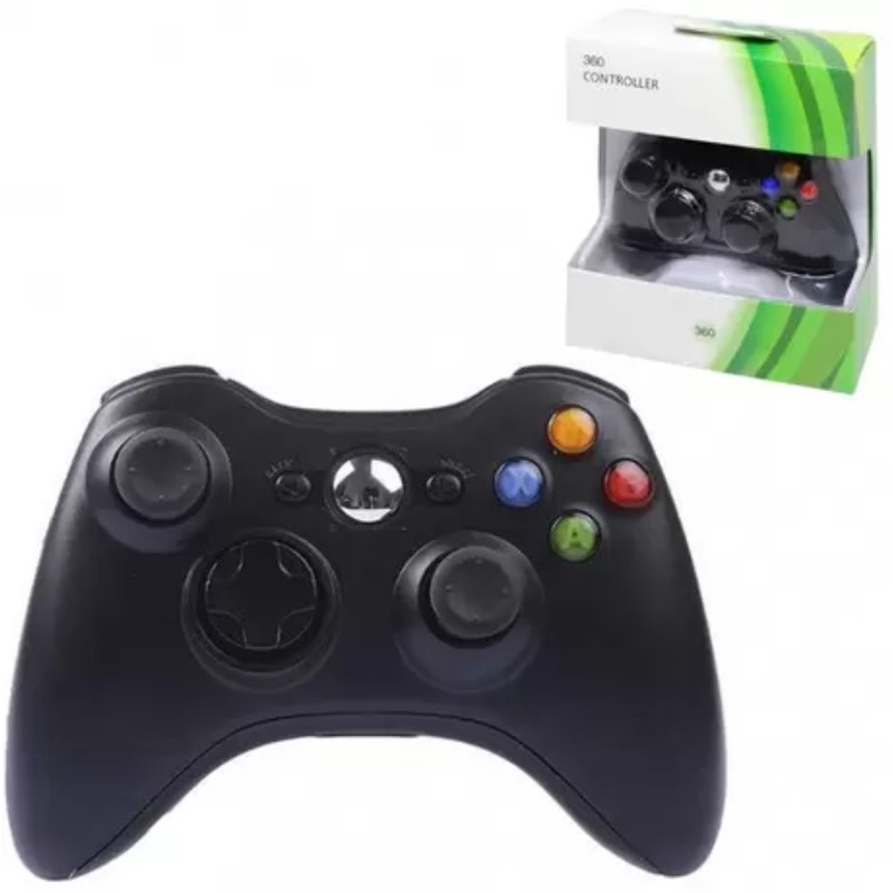 Controle De Xbox 360 Com Fio Para Video Game E Pc Fat E Pc Joystick