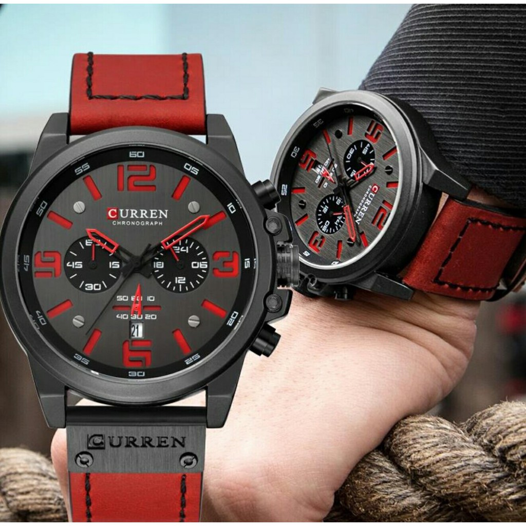 Relógio Masculino Curren Original Importado Funcional Couro