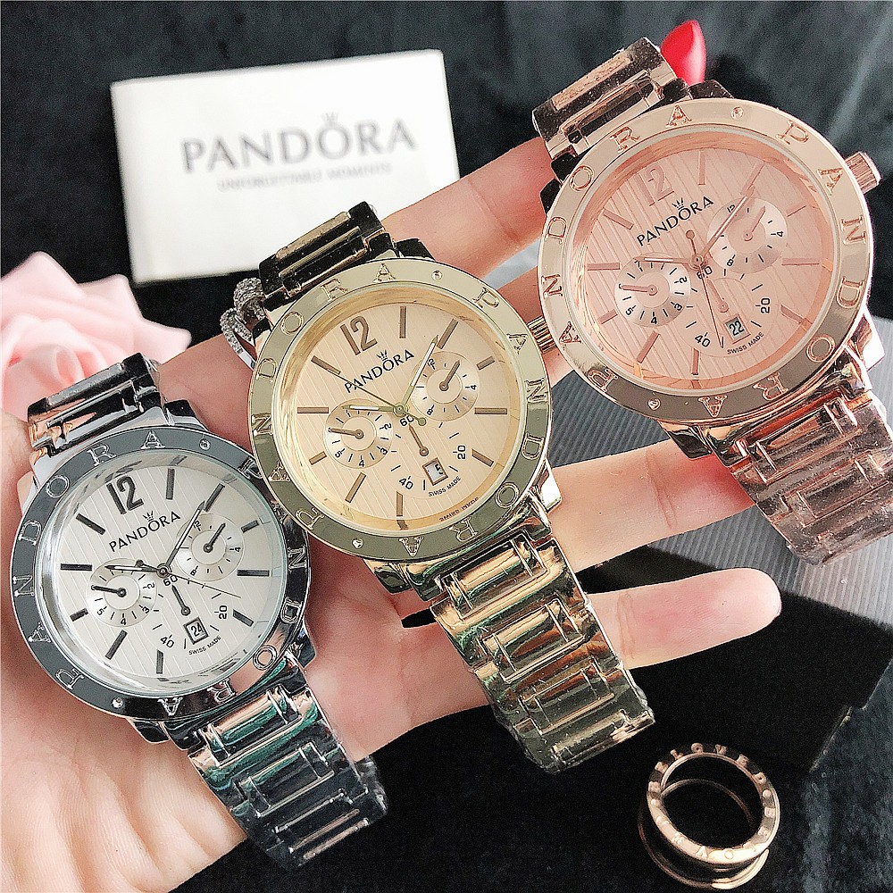 Pandora Jam Tangan Wanita Mulher Moda Relógio Casual De Aço Inoxidável Para Mulheres Meninas