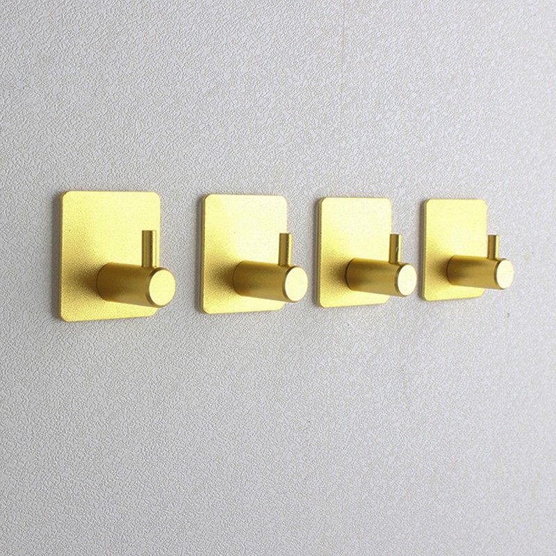 8 Peças Ouro Autocolante Ganchos Parede Porta Gancho Alumínio Cozinha Toalha De Banheiros Robe Roupas Saco Higiênico Metal Chaves-Impermeável E À Prova De Ferrugem em Oferta na Shopee