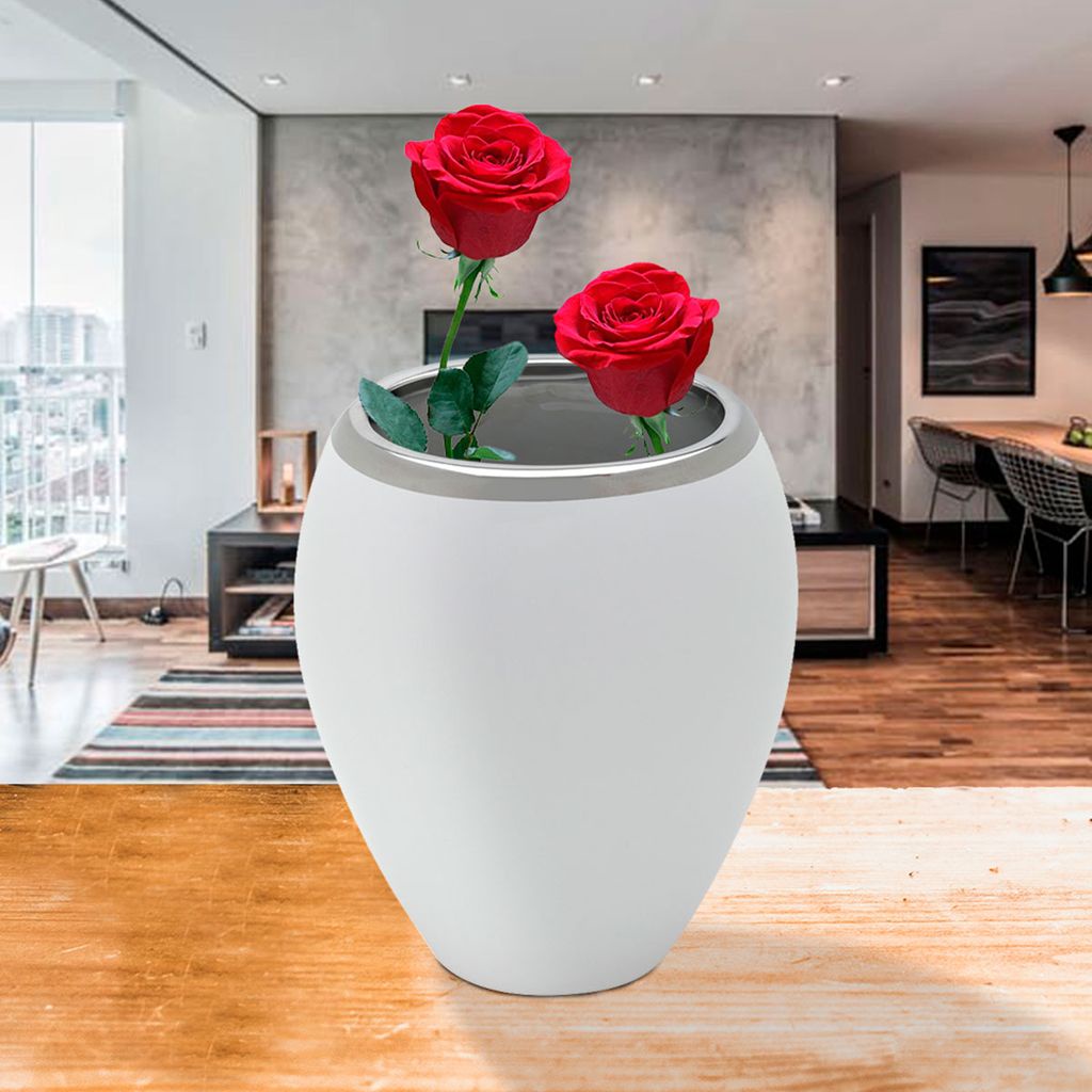 Vaso De Planta Decoração Cerâmica Branco - Royal 13x10x15 cm