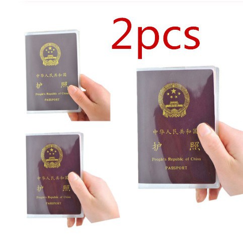 2pcs Pvc Passaporte Caso Capa De Proteção De Passport Clipe