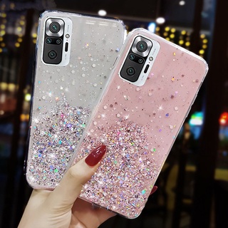 Estojo Glitter Brilho Para Xiaomi Redmi Nota 11 Pro 11S 10 9 8 Capa Transparente TPU Macia