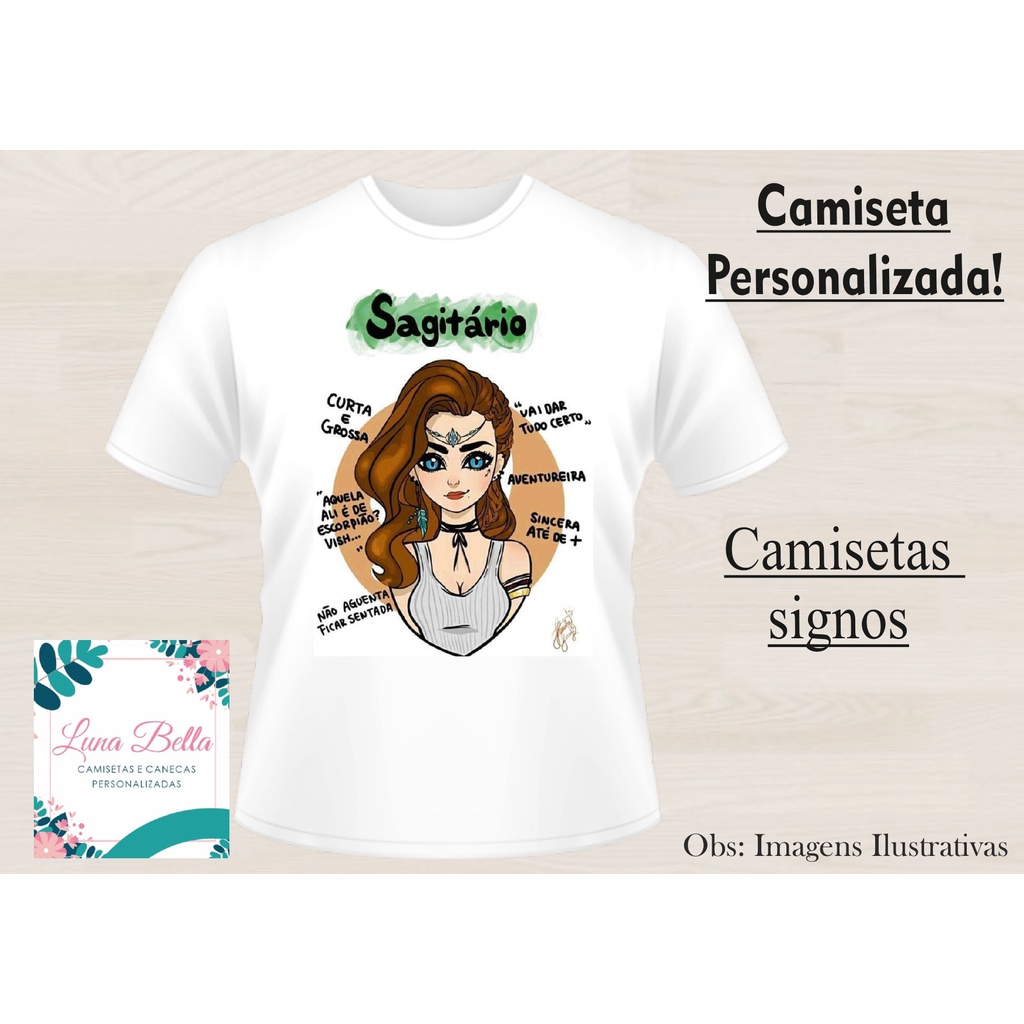 Imagem Camiseta Personalizada Feminina Signo Sagitário