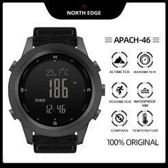NORTH EDGE Relógio De Pulso Masculino APACHE-46 Com Medidor De Pressão De Ar 50m
