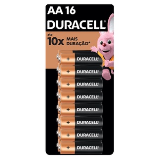 Pilha Alcalina AA Pequena Duracell com 16 Unidades