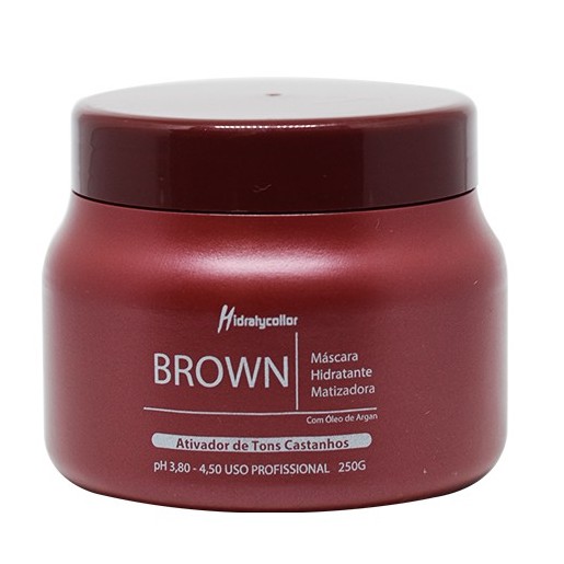 Mascara Matizadora Condicionador Hidratante Brown Mairibel / Hidratylife Com Óleo De Argan Pote de 250g - Marrom Maribel