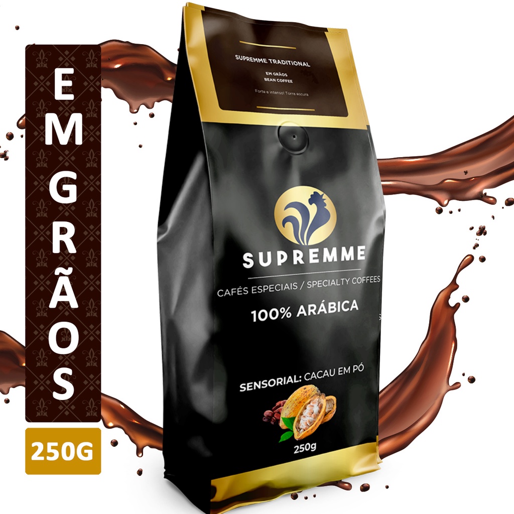 Café | Supremme | Tradicional | 100% Arábica | em Grãos | Especial | Gourmet | 250gr