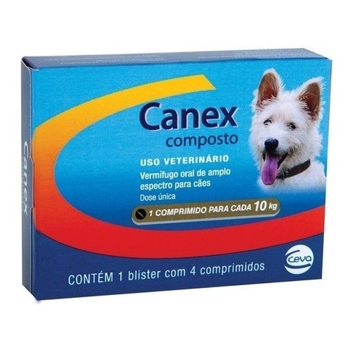 Canex Composto 4 Comprimidos Saúde Cães Vermífugo