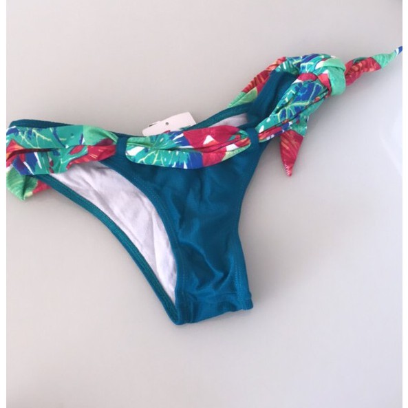 Biquini gringa estiloso parte de baixo inferior laço nó cor estilo azul verde turquesa biquíni com detalhes coloridos (tenho a parte superior g em outro anúncio, caso queira fazer conjunto kit)