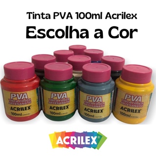 Tinta PVA Artesanato Madeira MDF Gesso Cerâmica Acrilex 100ml (escolha a cor) em Oferta na Shopee