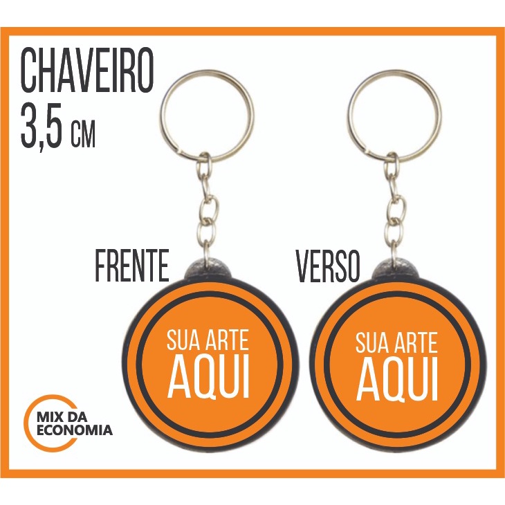 Chaveiro Dupla Face Personalizado-3,5cm