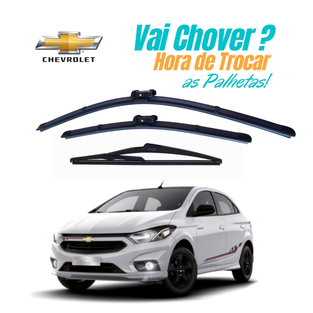 Kit Palheta Limpador Parabrisa Dianteiro + Traseiro Onix 2019