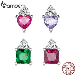 Bamoer Brincos De Prata 925 Colorido Mini Doces Studs Moda Jóias Para Mulheres Meninas Presente