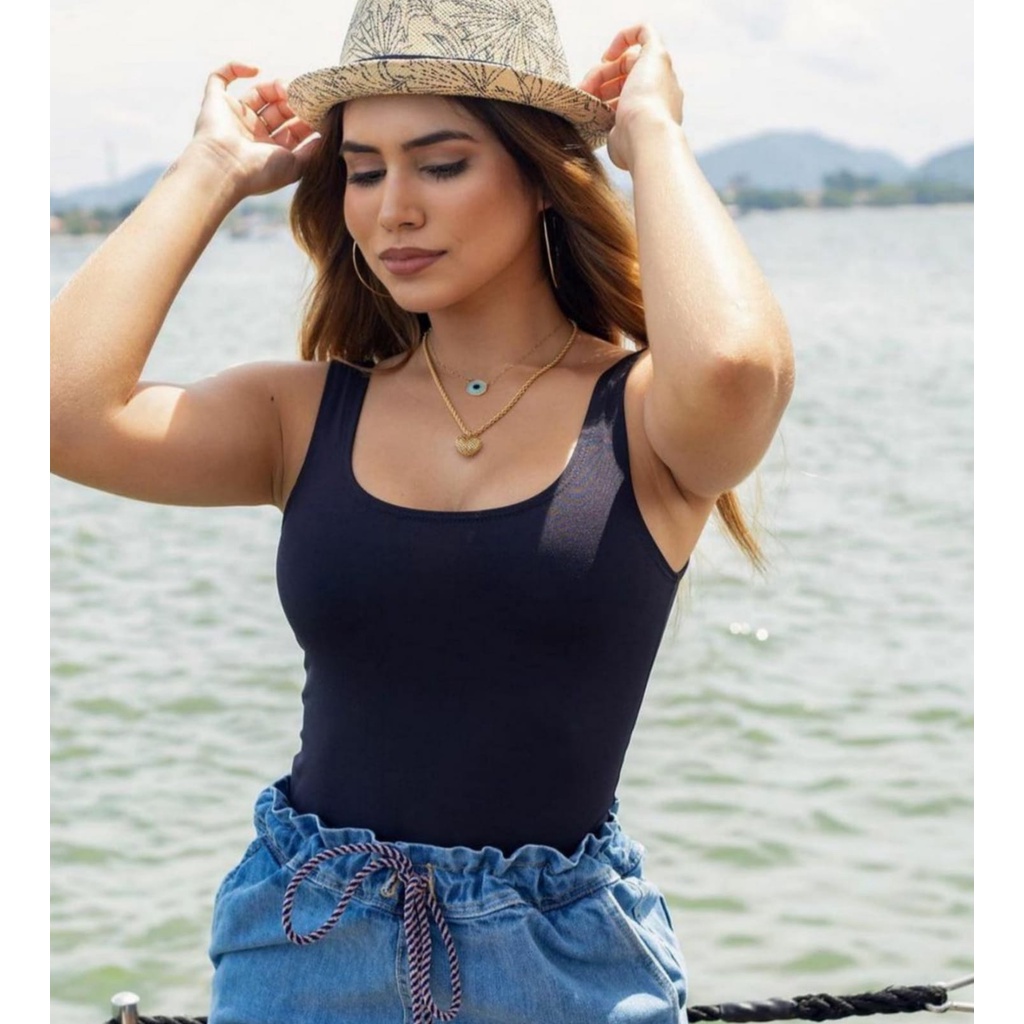 Camiseta Regata Feminina Suplex Básica blusinha alça grossa lisa tecido sem bojo em Oferta na Shopee