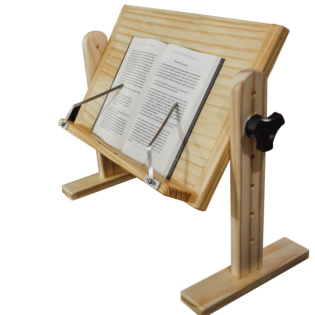 Suporte de mesa para leitura de livros com prendedor de páginas