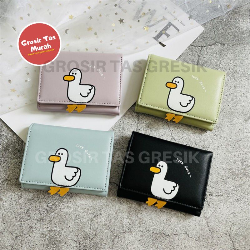 Carteira Dobrável Feminina Coreana , mini , Bolsa De Moedas Padrão De Pato em Oferta na Shopee