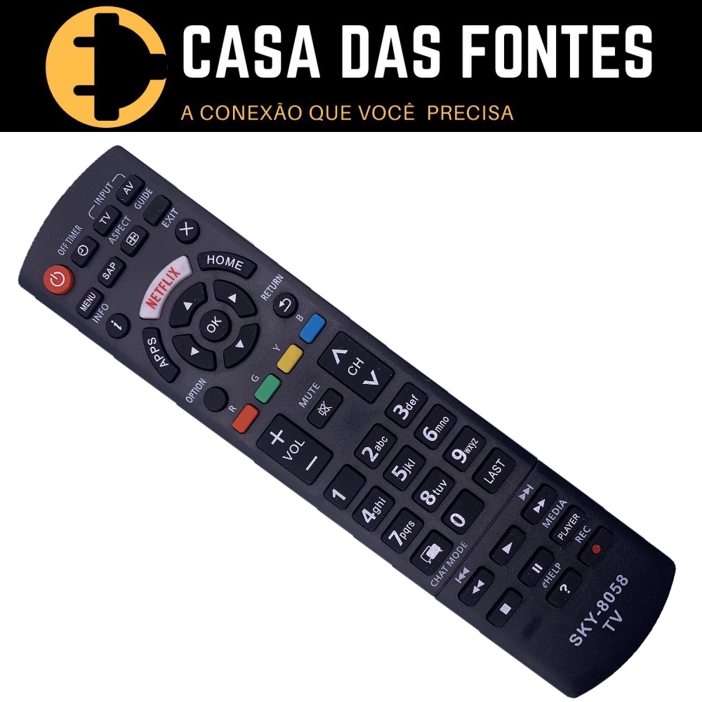 Controle Remoto Tv Panasonic Netflix Smart 8058