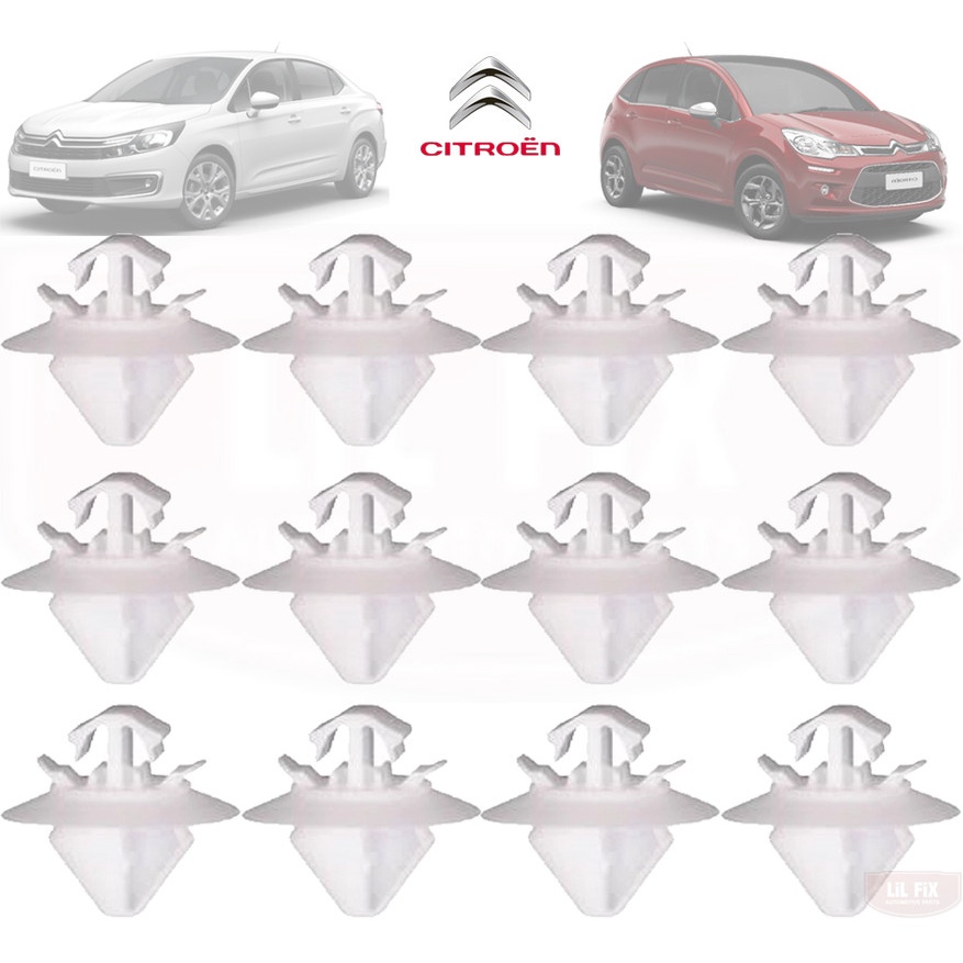 12 Grampos Friso Moldura Lateral da Porta Citroen C4 C5