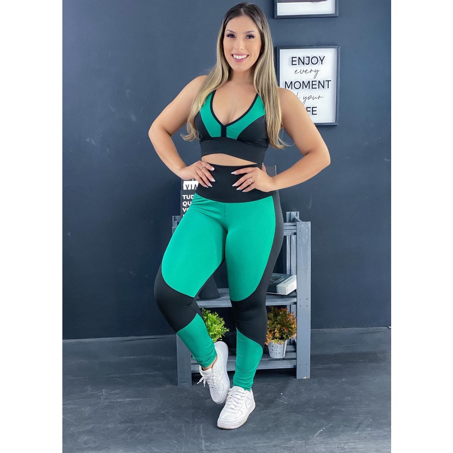 Conjunto Fitness Fristyle Calça Legging + Top Academia Feminino